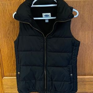 Old Navy Black Puffy Vest Soft Inside Size Small
